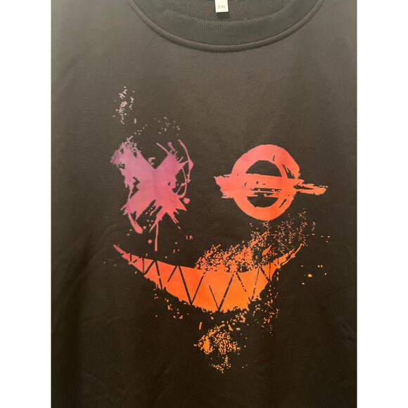 Men's Pumpkin Face Halloween Crewneck Sweatshirt Black New Size XXL - Picture 2 of 7